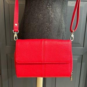 Thirty One Jewell Street Style Purse Red Pebble Crossbody Clutch